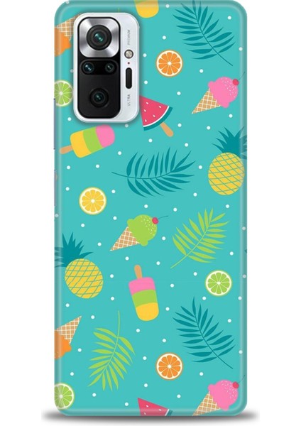 Xiaomi Redmi Note 10 Pro Kılıf Hd Baskılı Kılıf - Dondurma ve Yapraklar