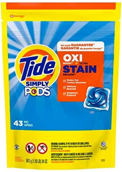 Sımply Pods Oxı Boost Ultra Stain Release 43 Pacs 683 gr