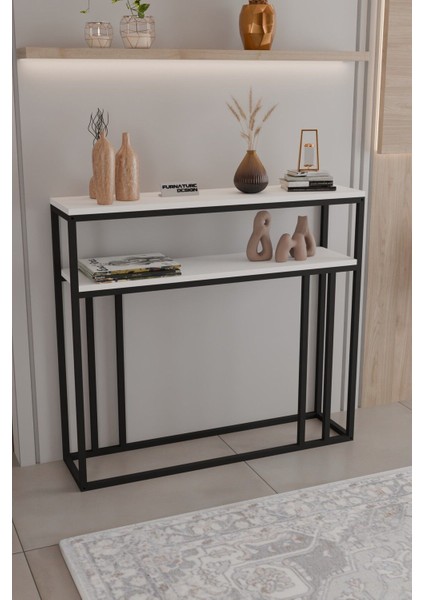 2 Raflı Metal Dresuar Raflı Lüx Dresuar Kitaplık Salon Düzenleyici 2 Raflı 100 cm