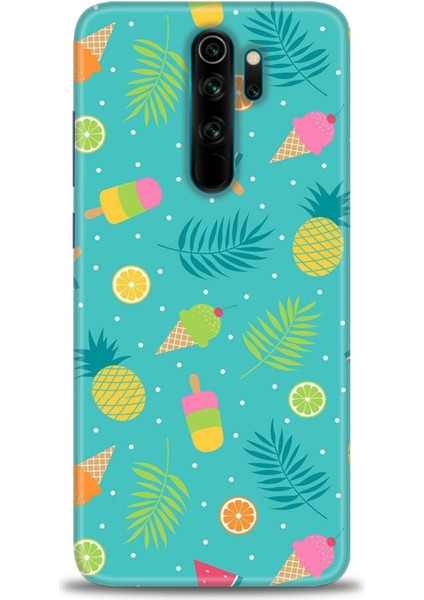 Xiaomi Redmi Note 8 Pro Kılıf Hd Baskılı Kılıf - Dondurma ve Yapraklar