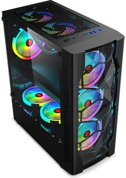 BZ01 Atx Micro Atx Itx X4 Argb Fan Temper Cam Pc Gaming Kasa