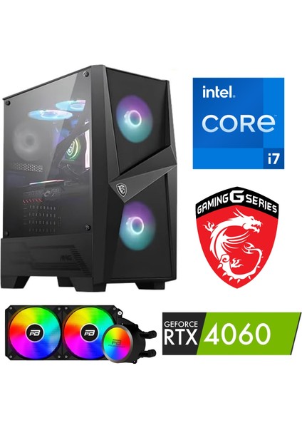 Gaming Pc Ddr5 -Rtx 4060 8gb – Intel I7 14700KF – 32GB Ddr5 Ram – 2 Tb HDD 3.5 – 1tb M.2 SSD – Windows 11 Pro- Sıvı Sogutmalı