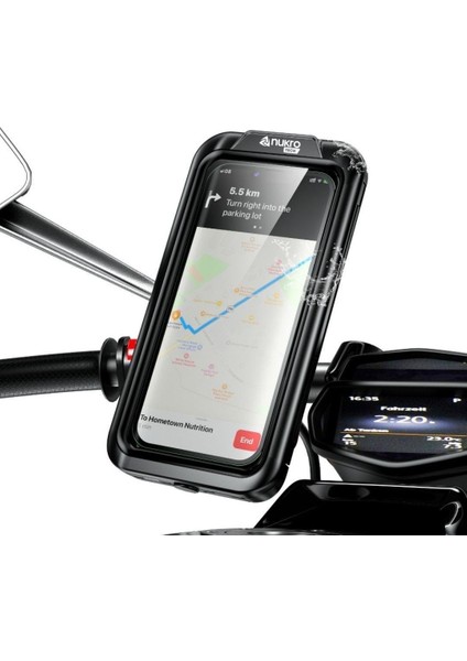 M18 -53 Döküm Ayna Dibi Bağlantılı Su Geçirmez Telefon Tutucu