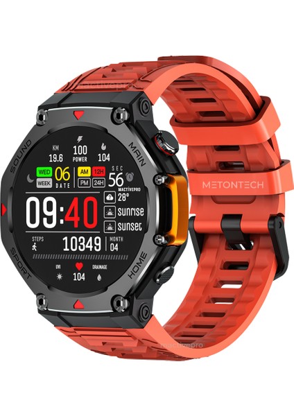 Watch T-Ranger Ultra Akıllı Saat Outdoor Güçlü ve Dayanıklı Tasarım | Gelişmiş Batarya Performansı Navigasyon Karnaval Kırmızı Mactivepro - Harvox