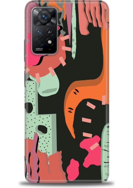 Xiaomi Redmi Note 11 Pro Kılıf Hd Baskılı Kılıf - Turuncu Siyah