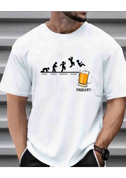 Friday Baskılı Özel Tasarım Oversize Tshirt