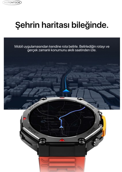Watch T-Ranger Ultra Akıllı Saat Outdoor Güçlü ve Dayanıklı Tasarım | Gelişmiş Batarya Performansı Navigasyon Siyah Mactivepro - Harvox