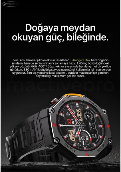Watch T-Ranger Ultra Akıllı Saat Outdoor Güçlü ve Dayanıklı Tasarım | Gelişmiş Batarya Performansı Navigasyon Karnaval Kırmızı Mactivepro - Harvox modelleri