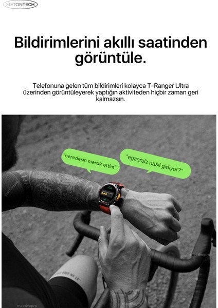 Watch T-Ranger Ultra Akıllı Saat Outdoor Güçlü ve Dayanıklı Tasarım | Gelişmiş Batarya Performansı Navigasyon Karnaval Kırmızı Mactivepro - Harvox