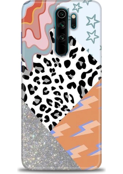 Xiaomi Redmi Note 8 Pro Kılıf Hd Baskılı Kılıf - Leopar ve Şimşekler