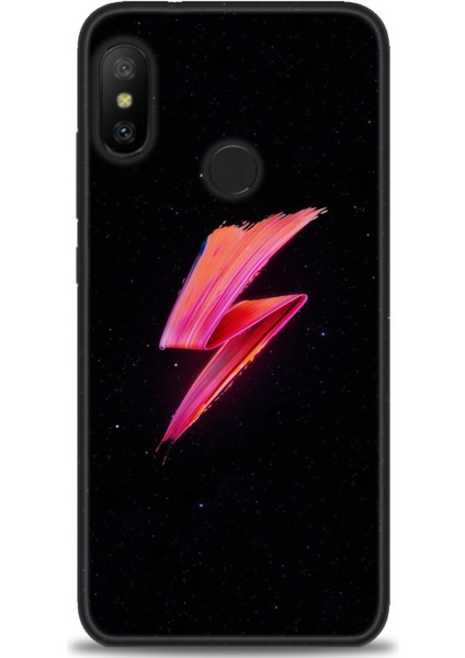 Xiaomi Mi A2 Lite Kılıf Hd Baskılı Kılıf - Pembe Şimşek