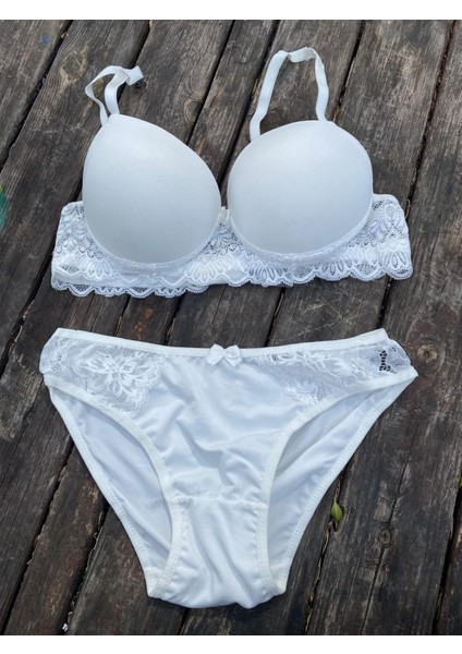 Kırık Beyaz Düz Destekli Takım