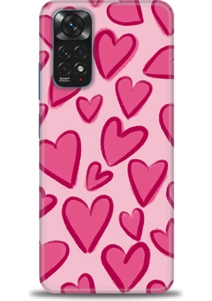 Xiaomi Redmi Note 12 4g Kılıf Hd Baskılı Kılıf - Pembe Kalp