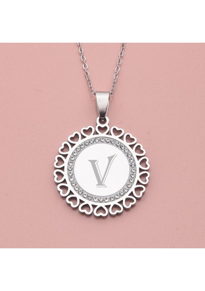 Harfli Kişiye Özel Kadın Çelik Kolye Takı Hediyelik Aksesuar