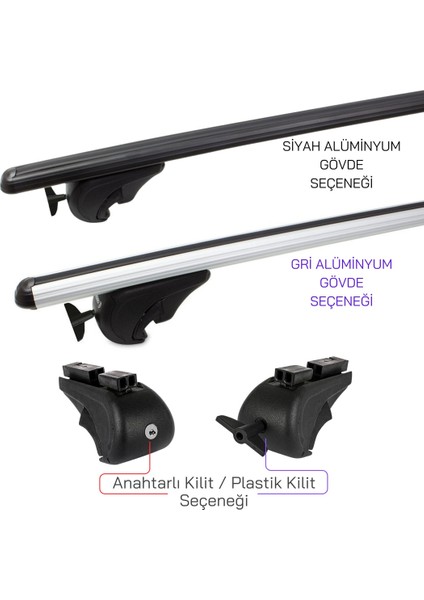 Ford Tourneo Connect Ara Atkı Gri- Bold Bar V1 (2 Parça) | (2022+)