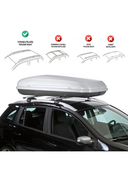 Ford Tourneo Connect Ara Atkı Gri- Bold Bar V1 (2 Parça) | (2022+)