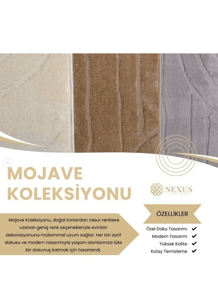 Mojave MJ06 Gri Micro Fiber Polyester Yumuşak Silinebilir Keçeleşmez Leke Tutmaz Dekoratif Halı