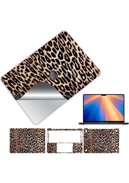 Macbook Pro 14 Inç 360 Kaplama Koruma Sticker Çizilmez Film Kaplama M1 M2 M3 M4 Leopar Desen