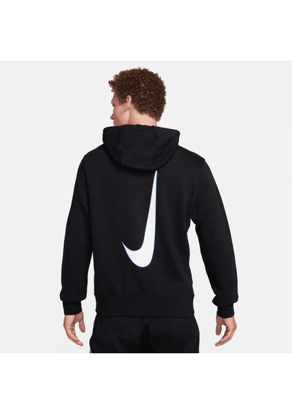 Pullover Erkek Siyah Kapüşonlu Sweatshirt