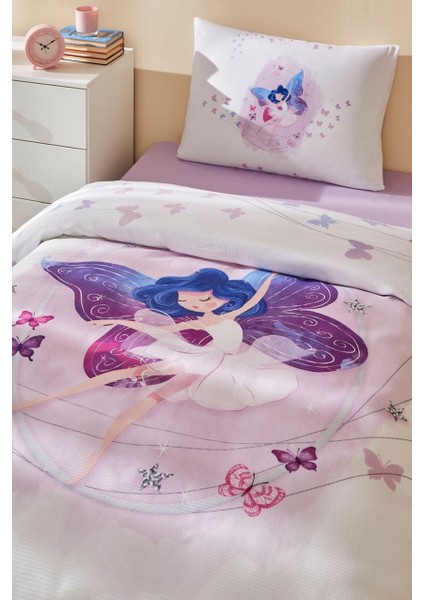 Lila Fairies Tek Kişilik Pike Takımı