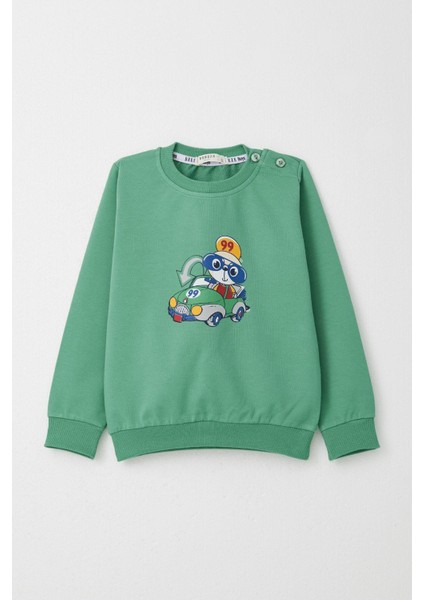 Erkek Bebek Eşofman Takım Yarışçı Ayıcık Baskılı 9 Ay-3 Yaş, Mint Yeşili fiyatları