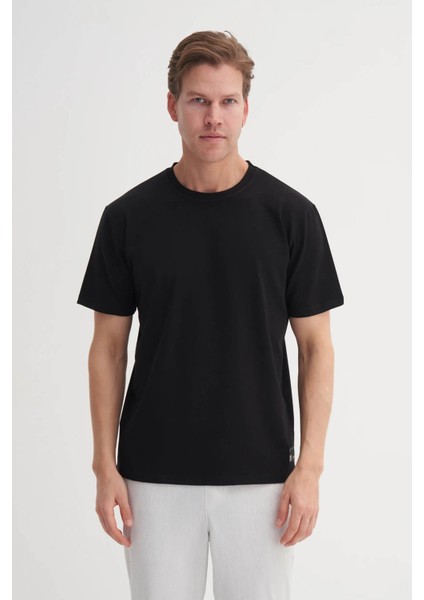 Bisiklet Yaka Siyah Erkek T-Shirt 4142