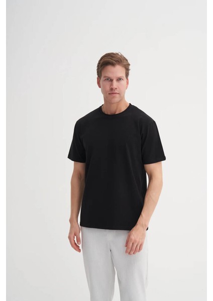 Bisiklet Yaka Siyah Erkek T-Shirt 4142 modelleri