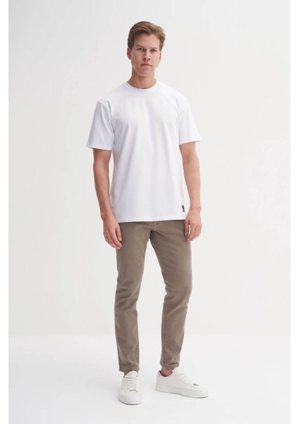 Bisiklet Yaka Beyaz Erkek T-Shirt 4142