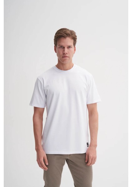 Bisiklet Yaka Beyaz Erkek T-Shirt 4142 fiyatları