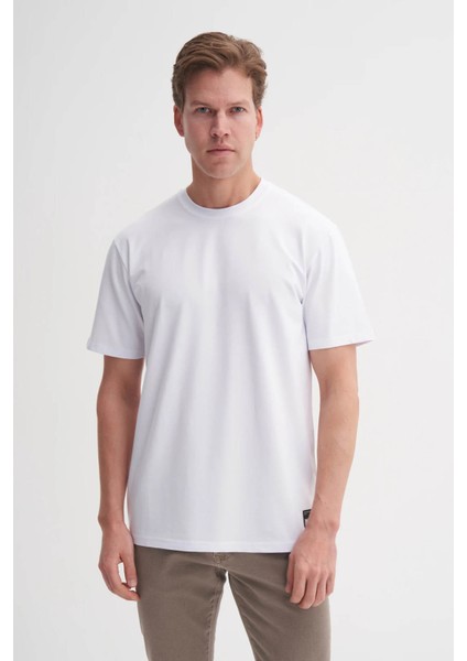 Bisiklet Yaka Beyaz Erkek T-Shirt 4142 modelleri
