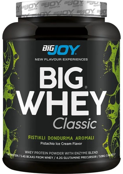 Whey Protein Big Whey Classic 528 gr 16 Servis Antep Fıstıklı Dondurma Aromalı Protein Tozu