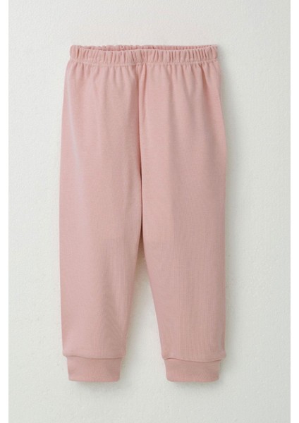 Kız Bebek Pijama Takımı Gökyüzü Temalı Hayalci Ayıcık Desenli 4 Ay-1 Yaş, Pembe