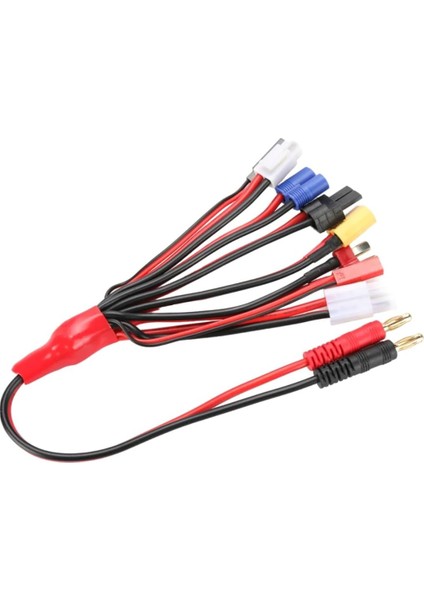 Lua 8'i 1 Arada Lipo Pil Şarj Kablosu, 4mm Banana Plug - T-Dean + XT60 Plug + Ec3 Plug + Futaba + Jst Plug + Tamiya + Trx + Imax B6 Şarj Cihazı Için Iki Dıy Çıplak Tel Set Kiti Çoklu Şarj Kabloları