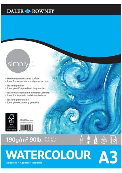 Rowney Simply Sulu Boya Blok 190GR - A3