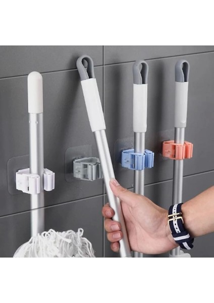 Pratik Yapışkanlı Pratik Mop Tutucu 4 Adet Beyaz