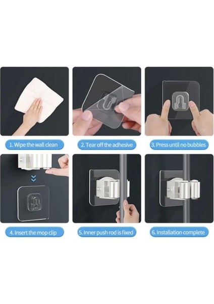 Pratik Yapışkanlı Pratik Mop Tutucu 4 Adet Beyaz modelleri