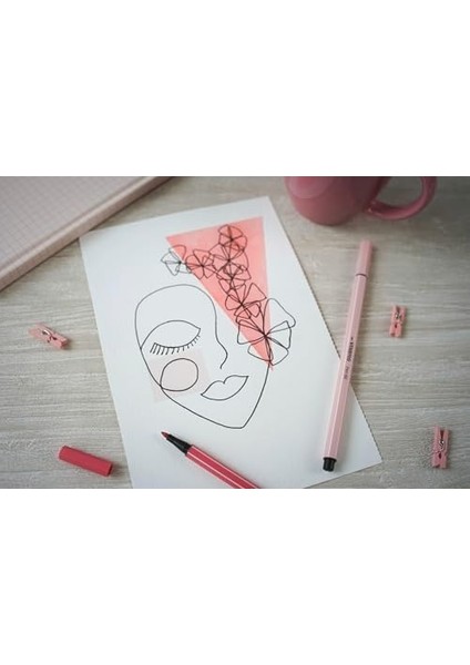 Pen 68 Pastellove - Keçe Uçlu Boya Kalemi - 12'li Paket - Çeşitli Renkler