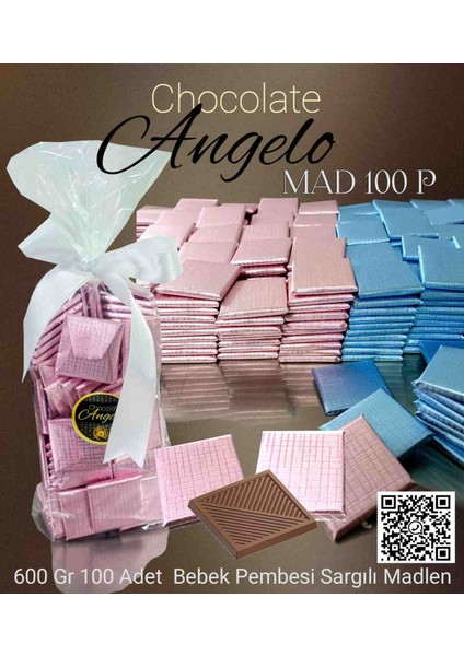 Angelo 100 Lü 600 gr Bebek Pembesi Sargılı Madlen Çikolata fiyatları