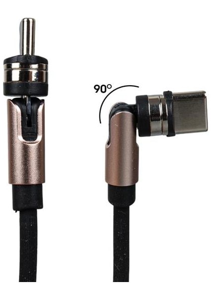 Powermaster PM-25906 Siyah 3in1 (Type C- Lightning- Micro Usb) Manyetik Uç Taşınabilir Şarj Kablosu fiyatları