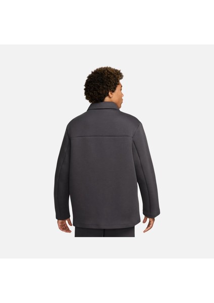 Sportswear Tech Fleece Shacket Unlined Full Buttoned Bol Kesim Erkek Koyu Gri Ceket FZ7566-060 fırsatları