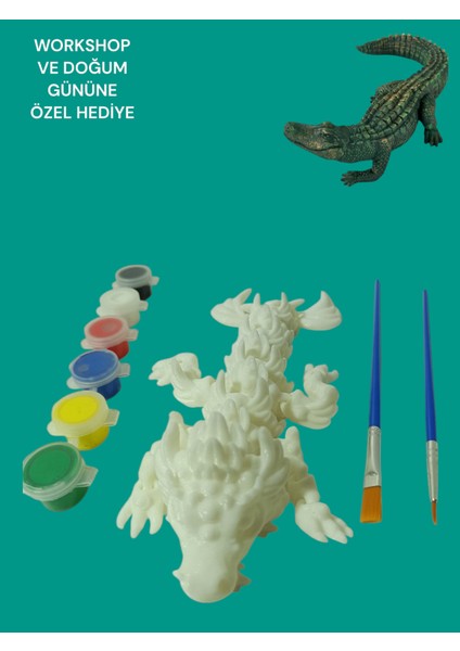 Timsah 3D Figür Boyama Seti