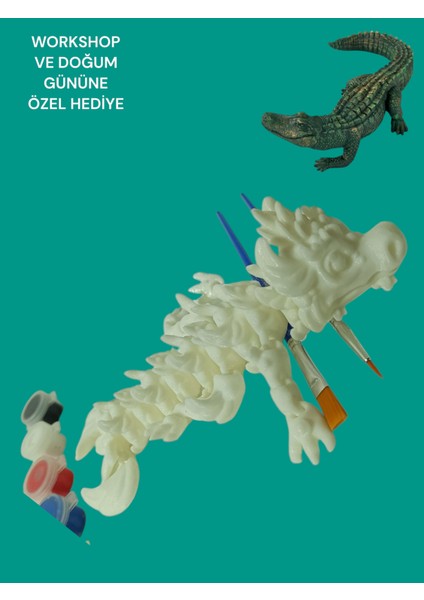Timsah 3D Figür Boyama Seti