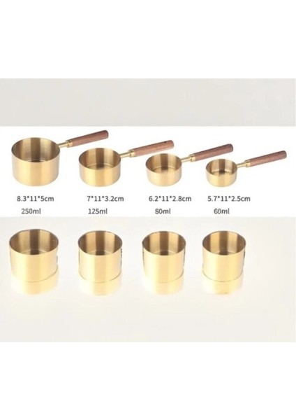 4'lü Ahşap Saplı Ölçü Kaşığı fiyatları