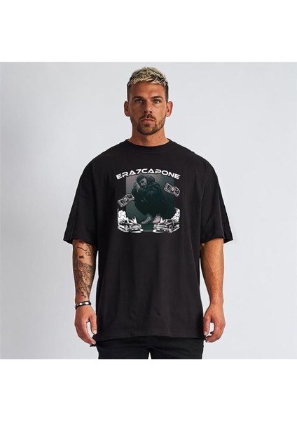 ERA7CAPONE Özel Tasarım Siyah Oversize Tshirt fiyatları