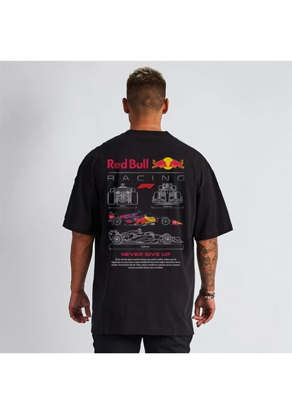 Red Bull Racing F1 Oversize Tişört – Formula 1 Takım Temalı Pamuk Özel Baskı