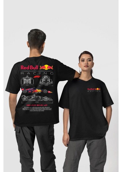 Red Bull Racing F1 Oversize Tişört – Formula 1 Takım Temalı Pamuk Özel Baskı
