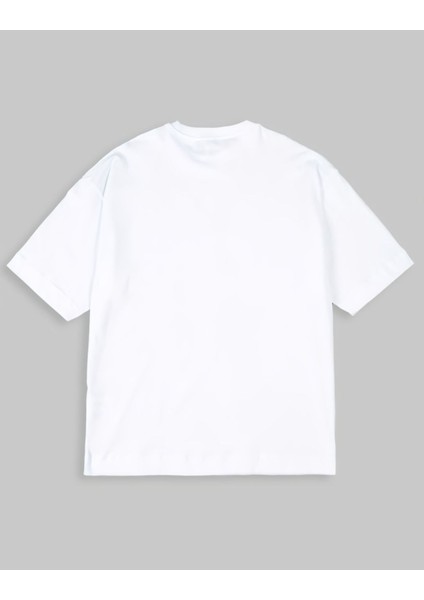 Cool Life Kırmızı Biber Baskılı Kadın Oversize Beyaz Tshirt