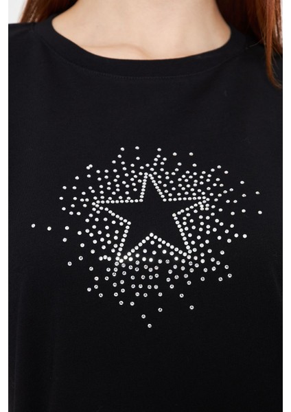 Taş Baskılı Yıldız Tshirt Oversize