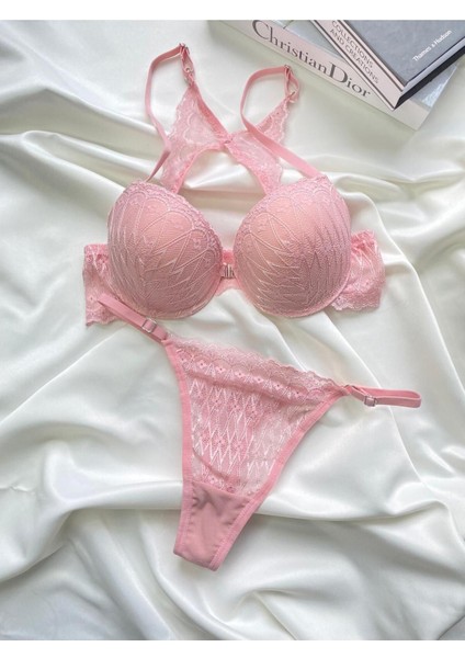 Pembe Destekli Sütyen Takımı Önden Kapamalı Iç Çamaşır Sütyen Tanga Set Kadın Iç Giyim fiyatları