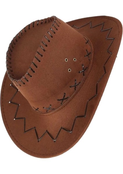 Çocuk Unisex Nubuk Kovboy Şapkası ( 8-14 Yaş )